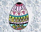 Dibujo Huevo de Pascua con corazones pintado por Ladybug