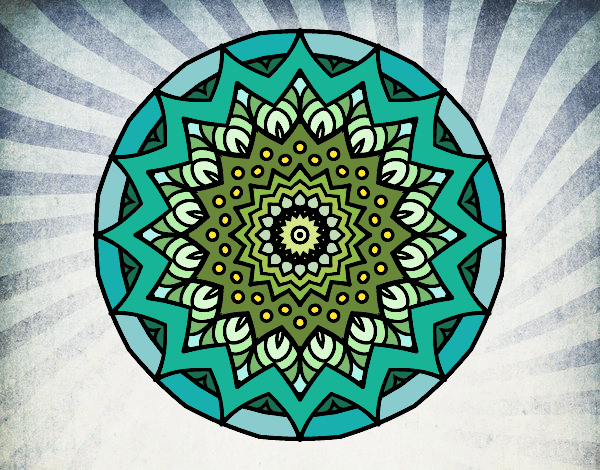 Dibujo Mandala creciente pintado por melicami