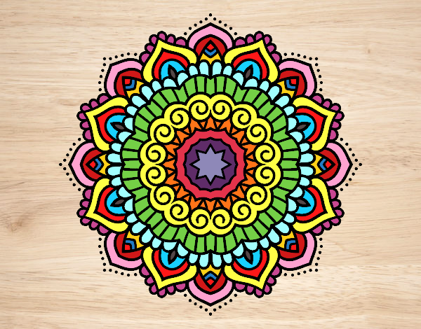 Dibujo Mandala estrella decorada pintado por melicami