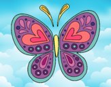 Dibujo Mandala mariposa pintado por melicami
