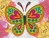 Dibujo Mandala mariposa pintado por pelolay