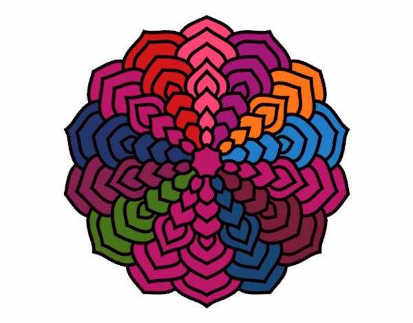 Dibujo Mandala pétalos de flor pintado por amalia