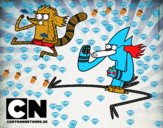 Mordecai y Rigby karatekas