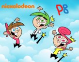 Dibujo Padrinos Mágicos - Timmy, Wanda y Cosmo pintado por snow8