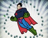 Dibujo Superman volando pintado por yojan