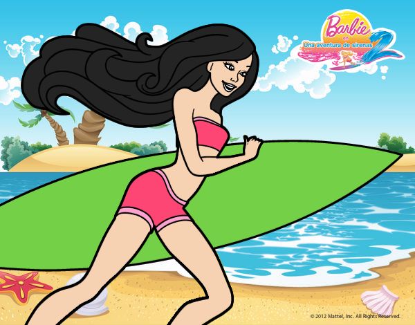 Barbie Con su tabla de surf 