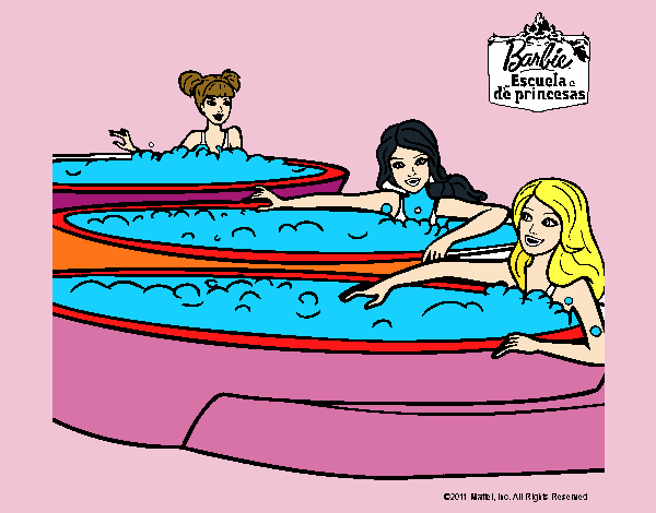 Barbie y sus amigas en el jacuzzi