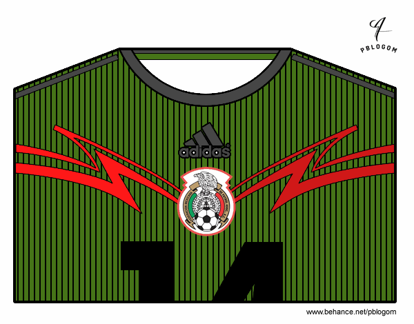 Camiseta del mundial de fútbol 2014 de México