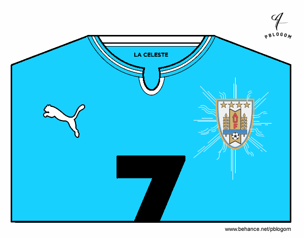 Camiseta del mundial de fútbol 2014 de Uruguay