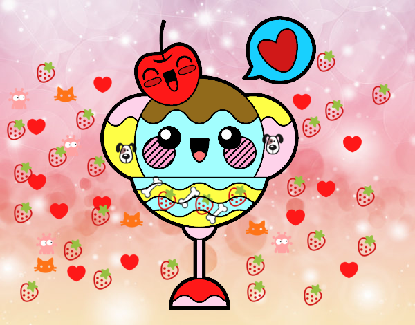 Copa de helado kawaii