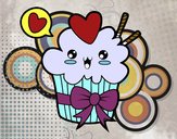 Cupcake kawaii con lazo