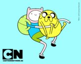 Finn y Jake abrazados