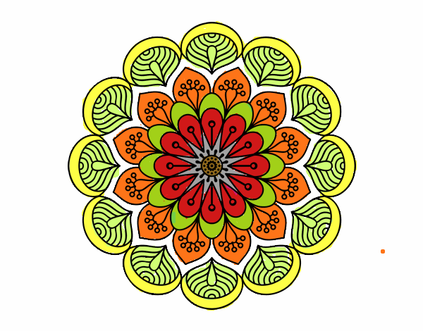 Mandala flor y hojas