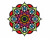 Dibujo Mandala ojos abiertos pintado por JC2016