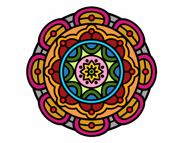 Dibujo Mandala para la relajación mental pintado por JC2016