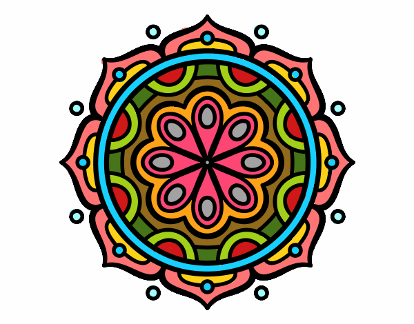 Dibujo Mandala para meditar pintado por JC2016