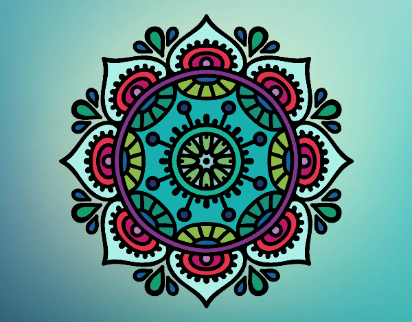 Dibujo Mandala para relajarse pintado por melicami