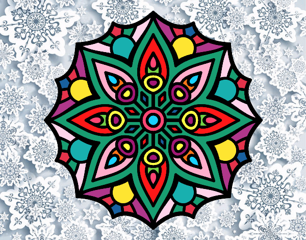 Dibujo Mandala simetría sencilla pintado por Angelito13