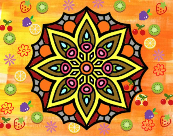 Dibujo Mandala simetría sencilla pintado por Godalys  