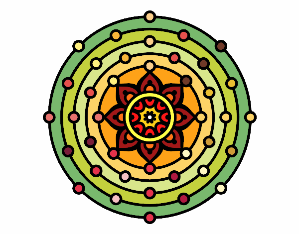 Dibujo Mandala sistema solar pintado por melicami