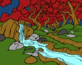 Dibujo Paisaje de bosque con un río pintado por Angelito13