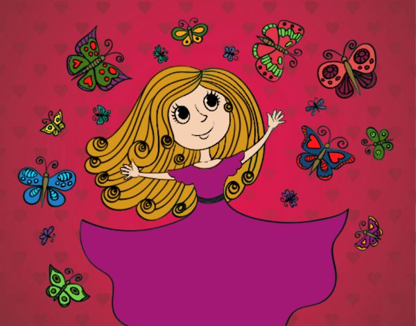 Dibujo Princesa de las mariposas pintado por amalia