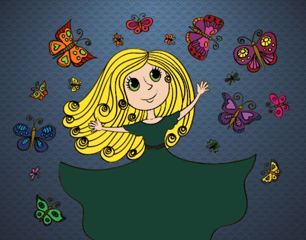 Dibujo Princesa de las mariposas pintado por amalia