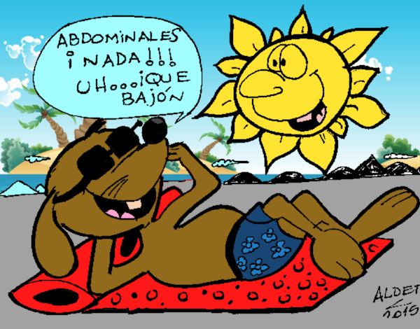 Dibujo Renato tomando el sol pintado por amalia