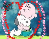 Snoopy y Carlitos abrazados