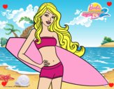 Barbie con tabla de surf