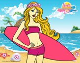 Barbie con tabla de surf