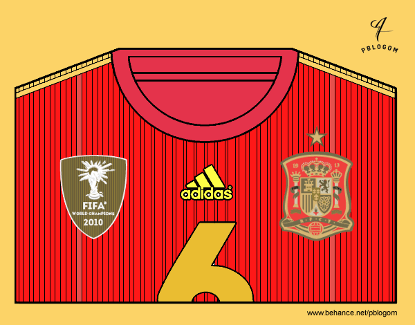 Camiseta del mundial de fútbol 2014 de España