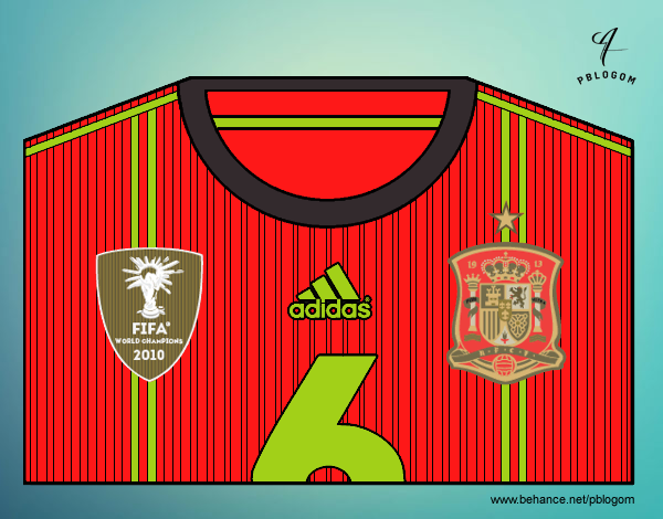 Camiseta del mundial de fútbol 2014 de España