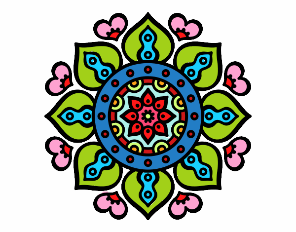 Dibujo Mandala corazones árabes pintado por JC2016