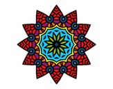 Dibujo Mandala estrella floral pintado por JC2016