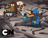 Mordecai y Rigby karatekas