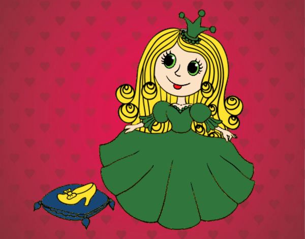 Dibujo Princesa y zapato de cristal pintado por amalia