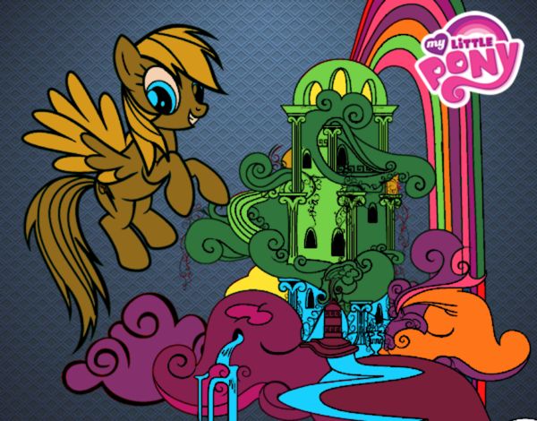 Dibujo Rainbow Dash en su palacio pintado por amalia