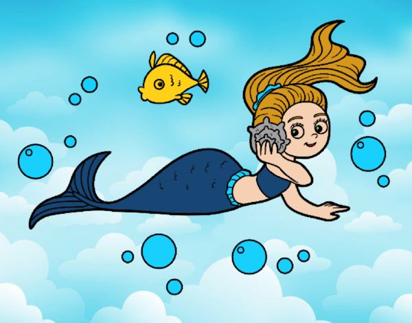 Dibujo Sirena mágica pintado por amalia