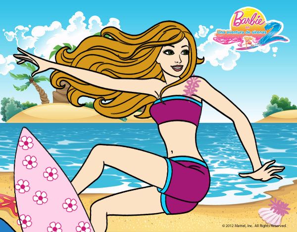 Barbie surfeando