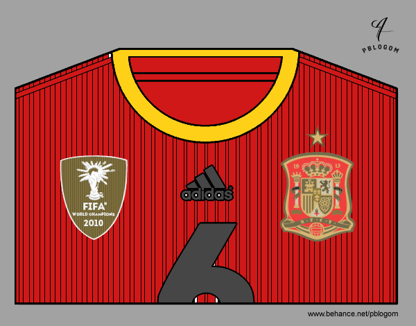 Camiseta del mundial de fútbol 2014 de España