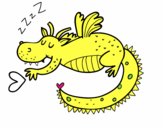 Dragón infantil durmiendo