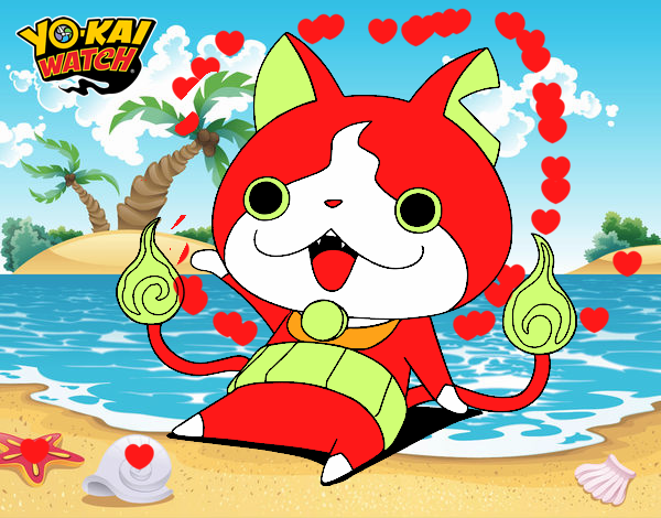 Jibanyan saludando