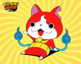 Dibujo Jibanyan saludando pintado por amista 