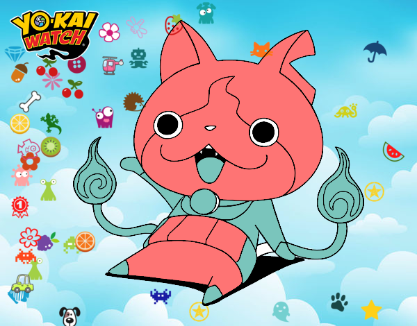 Jibanyan saludando