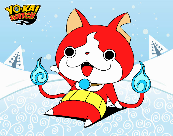 Jibanyan saludando