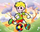 Jugador de fútbol con balón