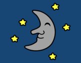 Dibujo Luna con estrellas pintado por bella5000