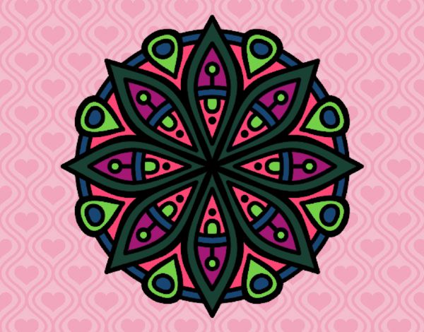 Dibujo Mandala para la concentración pintado por amalia