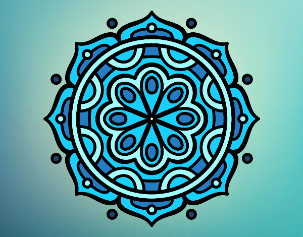 Dibujo Mandala para meditar pintado por mucho